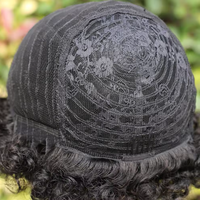 Perruques Bob Courtes Afro Frisées Noires Naturelles Haute Densité Sans Colle, Perruques Frisées Crépues en Cheveux Humains Fabriquées à la Machine avec Cheveux Volumineux