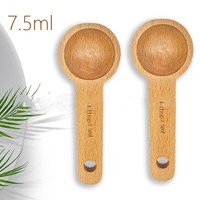 Cuillère doseuse multifonctionnelle en bois de hêtre écologique de 10 ml pour sel de bain, bonbons, épices, cuillère en bambou pour le camping