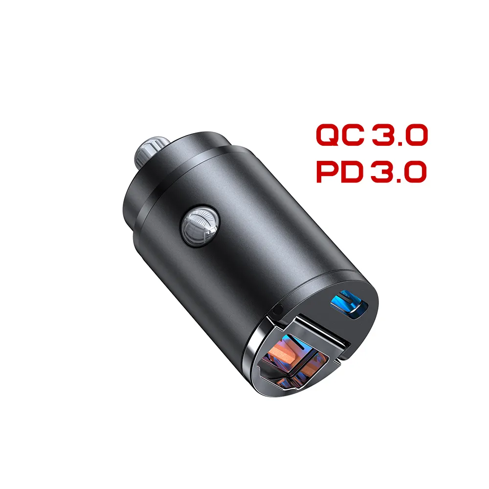 Metal Car Charger Factory Direct Metal Double Ring Pull 2 Port USB Car Charger 2.4a Cigarette Lighter Mini Power Adapter