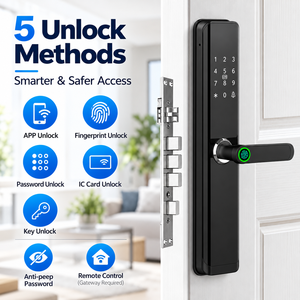 Serrure de porte intelligente Eseye <span class=keywords><strong>WIFI</strong></span>, serrure électrique à empreintes digitales sans clé, carte mémoire, Cerradura Inteligente Tuya, serrure de porte intelligente numérique - Product Image 2