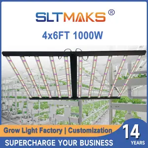 SLTMAKS 8x6FT 1000W rojo azul plegable regulable 10 Bar Led crece la luz espectro completo para invernadero interior planta médica