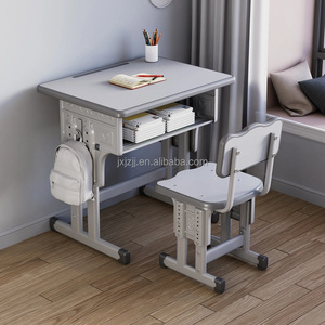 Meubles scolaires réglables - Ensemble bureau et chaise individuels en métal pour salle de classe <span class=keywords><strong>primaire</strong></span>, fabriqués en <span class=keywords><strong>MDF</strong></span> - Product Image 6