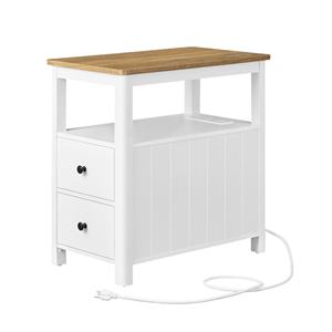 <span class=keywords><strong>Table</strong></span> d'appoint de salon avec station de recharge, design moderne de style côtier pour petits espaces - Product Image 2