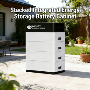 Batterie de stockage LiFePO4 empilable 20,4 kWh 102,4 V pour système d'énergie domestique hors réseau, armoire tout-en-un sur pied - Product Image 3