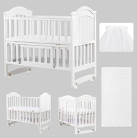 Lit bébé moderne en gros, nouveau design, en bois massif sûr et multifonctionnel pour chambre à coucher