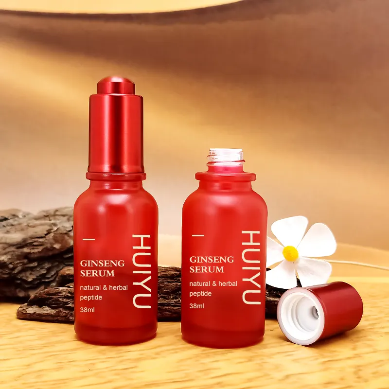 Natural Private Label Facial Serum Herbal Ginseng Extract Anti Wrinkles Rejuvenating Smoothing Ginseng Serum