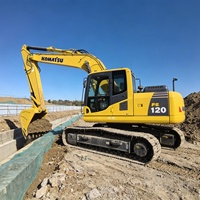 Excavadora de cadenas Komatsu PC120-8 de 12 toneladas, usada, original de Japón, de alta calidad para movimiento de tierras y construcción, con motor y bomba, pocas horas de trabajo.