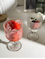 Bagatelle dégustateur conception en relief bol en verre ensemble crème glacée servant des récipients en verre pied dessert bol en verre pour la décoration de la vaisselle