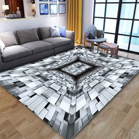 Tapis de salon et de chevet moderne abstrait jacquard 3D imprimé, doux, lavable et adapté aux animaux domestiques – Meilleures ventes