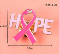 Broche en Gros Ruban Rose Conscience du Cancer du Sein, Breloques Épingles Protection de l'Environnement, Badge Broche