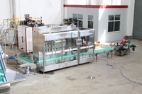 Machine de remplissage et de bouchage automatique pour bidons carrés en plastique de 20 L, avec suivi linéaire par servo et nouvelle solution de nettoyage