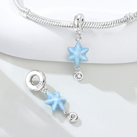 Pendentif Breloque Classique en Argent Sterling S925 Plaqué Rhodium avec Zircon Taillé Rose et Sertissage Canal, pour Femme, Idéal au Quotidien et pour les Occasions Festives