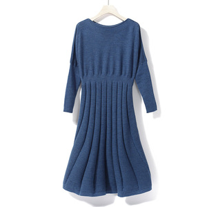 <span class=keywords><strong>Robe</strong></span> en <span class=keywords><strong>laine</strong></span> tricotée à manches longues pour femmes, nouvelle collection - Product Image 3