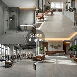 全身灰色仿古瓷砖，60x1200 哑光石材外观，适用于现代浴室地板和墙壁 - Product Image 4