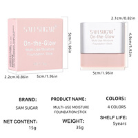Fond de Teint en Stick Longue Tenue Anti-Bavures Couvrance Totale Contrôle du Sébum Hydratant Effet Peau Nue Naturelle Maquillage Couvrant les Pores Foncés