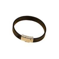 Nouveau style, bracelet jonc en cuir tressé avec fermoir en fer simple, style sportif et tendance, accessoire de bijouterie