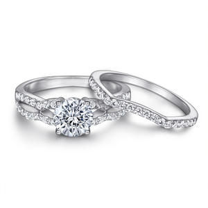 S925 argent ensemble mode Simple ensemble de bijoux Design de luxe mariée Zircon anneau boucles d'oreilles collier ensemble bijoux pour femmes - Product Image 2