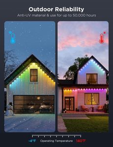 Tiras de Luces LED RGB para Navidad, Decoración Navideña para Exteriores, IP68, Luces Permanentes para Aleros y Fachadas - Product Image 2