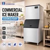 Machine à glaçons 22x22x22 mm avec une puissance de 1350 W et refroidissement par air et eau pour les applications de bar, support à distance