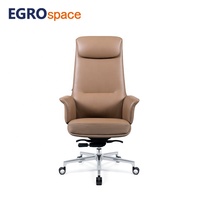 EGROspace Chaise de bureau de direction ergonomique de luxe en cuir, pivotante, personnalisée et professionnelle