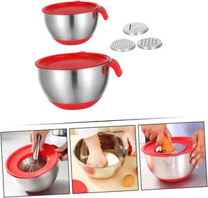 Juego de Tazones para Mezclar Frutas y Ensaladas de Silicona y Acero Inoxidable con Tapas, los Más Populares al por Mayor - Product Image 2