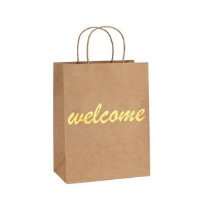 China Supplier Cheap New Gold Stamp Shopping Kraft <b>Bags</b> Twisted Paper <b>Bag</b> Handle - Product Image 1