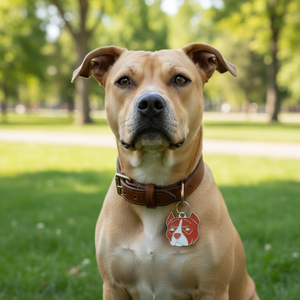 Medaglietta identificativa per cani Pitbull, colore fulvo, smaltata - Product Image 3