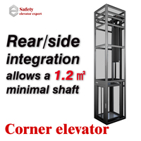 Ascenseur panoramique domestique à cabine transparente, 4 étages, écoénergétique et respectueux de l'environnement