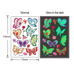 Gran oferta, transferencia de agua, <span class=keywords><strong>mariposa</strong></span>, dinosaurio, niños, tatuaje luminoso, impermeable, brillo oscuro, tatuajes temporales para niños - Product Image 2