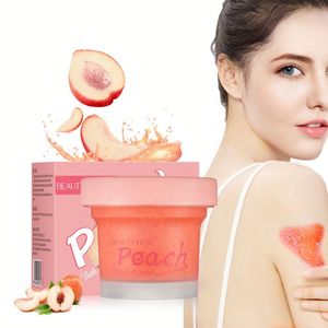 OEM Wholesale Private Label Peach Moisturizing Body Scrub Exfoliating Brightening Skin Whitening Body Scrub in Stock Body Care - Product Image 3