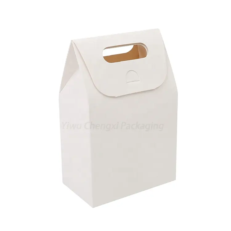 Wholesale Vintage Kraft White Paper Gift Bags Creative Boxes for Wedding Party Present wrapping Favor kraft Paper Handle Boxes