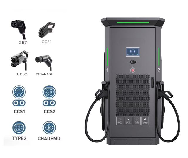 Commercial EV Charging Station New 160kW-240kW Four-Gun DC Fast Charger with CHAdeMO CCS GBT NACS OCPP for Electric Cars