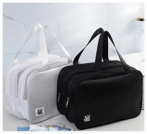 Sac de voyage pour articles de toilette portables en plein air, trousse de maquillage pour femmes, sac de natation pour hommes avec séparation sec-humide, tissu Oxford tendance - Product Image 4