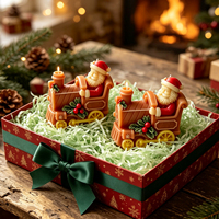 Moule en silicone antiadhésif de qualité supérieure pour train de Noël Père Noël, facile à démouler, pour bougies parfumées, ornements en plâtre et résine