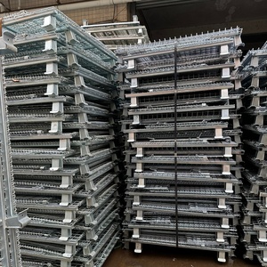 <b>Collapsible</b> Foldable Pallet Tray Metal Assembled Standard Pallet Cages <b>Storage</b> Wire Container Logistics Cargo <b>Storage</b> Equipment - Product Image 2