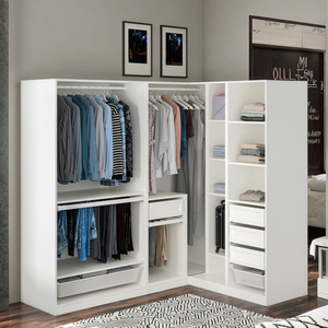 <span class=keywords><strong>Armoire</strong></span> d'angle profonde et spacieuse pour vêtements et accessoires, espace de rangement généreux - Product Image 5