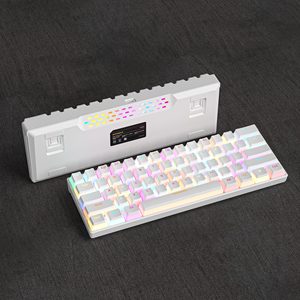 Teclado Mecánico Portátil para Juegos, 60%, con Interruptores, Teclas Pudding, Retroiluminación RGB, Mini, con Cable, para Oficina, Portátil, PC, Mini, Blanco - Product Image 3