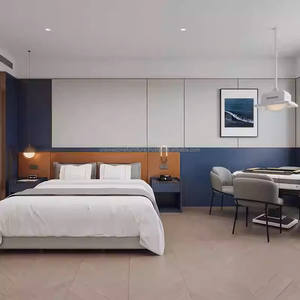 Low-Cost Modern 3-Star Hotel Bedroom <b>Set</b> King Bed <b>Farme</b> Nightstands Side Table Chair <b>Wood</b> Eco-Friendly Hospitality Project - Product Image 1