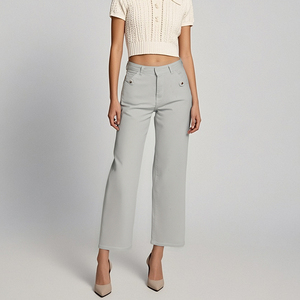 กางเกงยีนส์ขายาวเก้านาทีกางเกงแฟชั่นร้อยแบบขากว้างทรงหลวมแนวการค้าต่างประเทศสินค้าใหม่2025 - Product Image 6