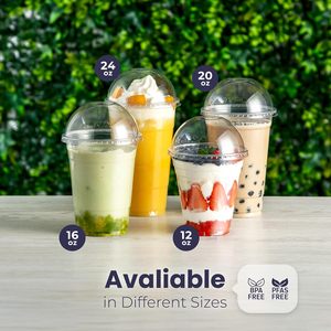 Gobelet en plastique transparent jetable de 700 ml, logo personnalisé, gobelets pour thé au lait Boba, gobelets pour thé à bulles avec couvercle - Product Image 3