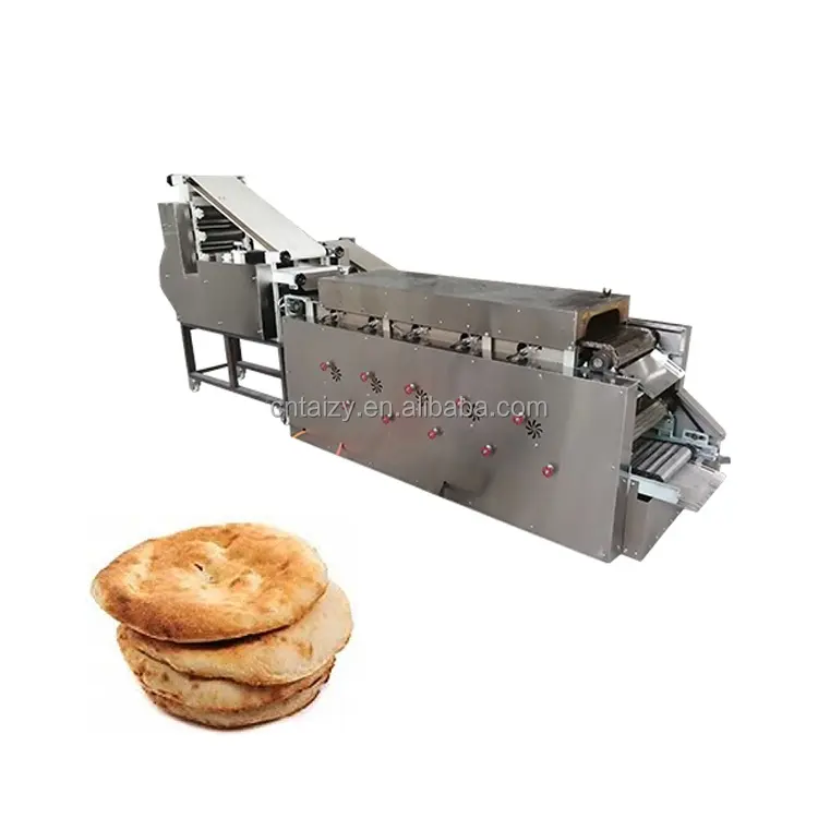Máquina comercial de fazer pão pita automática linha de cozimento de pão árabe