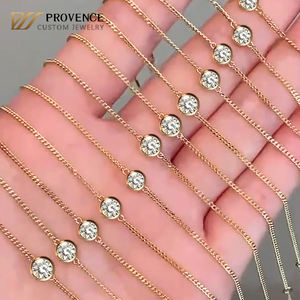 कस्टम सरल और स्टाइलिश 6-8 इंच वास्तविक ठोस 10k 14k 18k सोने के कंगन DEFVVS1-5carat प्रयोगशाला में विकसित हीरे के कंगन लड़कियों के लिए उपहार - Product Image 2