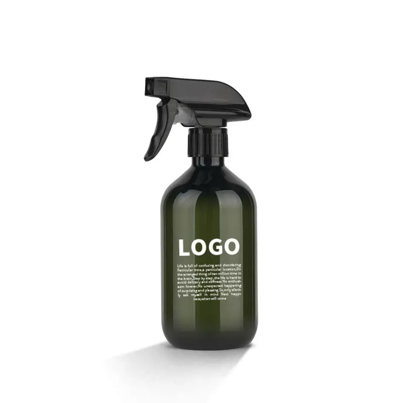 500ml brown plastic spray gun mist spray bottles amber round black plastic screw cap room spray bottle