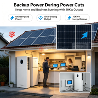 Système de stockage d'énergie solaire hors réseau tout-en-un 10 kW, système de panneaux solaires hybrides 10 kW 30 kWh, kit complet