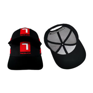 หมวกแก๊ปทรงทรัคเกอร์สีดำรุ่นใหม่ยอดนิยมปี 2026 ขนาด 58-60 ซม. พร้อมแผ่นปักสีแดง ผ้าคุณภาพดีเยี่ยม หมวกตาข่ายแบบสปอร์ต พร้อมโลโก้ปักด้านหลัง - Product Image 6