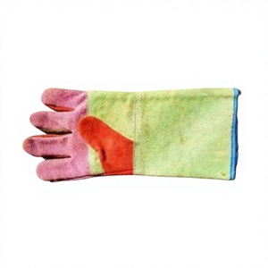 Guantes de mano multicolores con patrón de animal dividido de piel de vaca ecológica genuina para accesorios y manualidades - Product Image 2