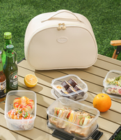 Sac à lunch isotherme semi-circulaire DICHOS, boîte à bento portable, double fermeture éclair, nouveau style pour les employés de bureau