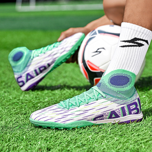 Chaussures de football TF personnalisables noir et blanc pour équipes, durables, pour terrains synthétiques, matchs/<span class=keywords><strong>futsal</strong></span>/entraînement, directement de l'usine, OEM/ODM - Product Image 6