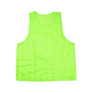Neon Green 100% Polyester Printed Front V-neck Mesh <b>Training</b> <b>Bib</b> Sleeveless Quick Dry Breathable Team Number Jersey for Adults - Product Image 1