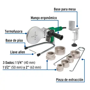 Máquina Termofusora de 2 Unidades y 1000 W para PPR, FOSET - Product Image 2